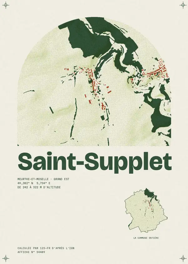 Affiche de Saint-Supplet, calculée par 123-fr d'après l'IGN