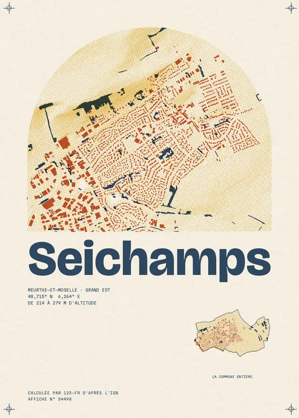 Affiche de Seichamps, calculée par 123-fr d'après l'IGN