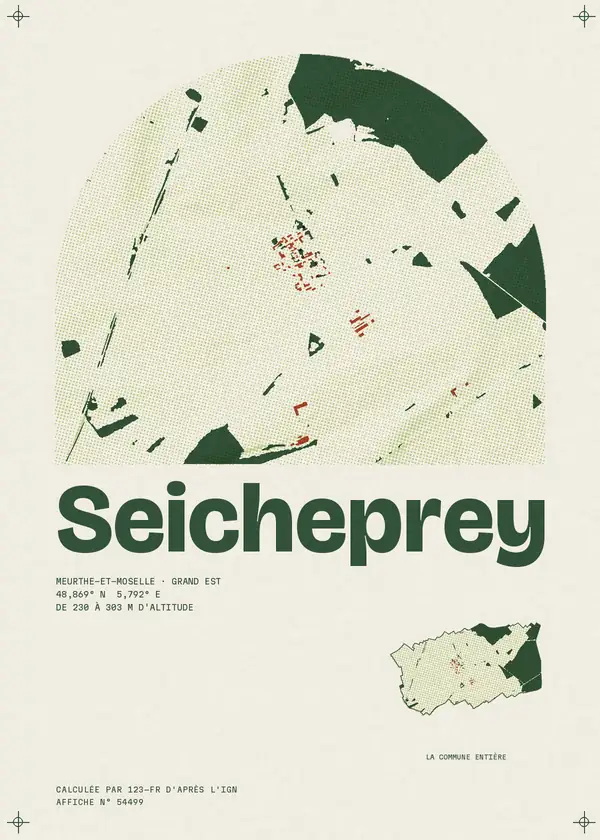 Affiche de Seicheprey, calculée par 123-fr d'après l'IGN