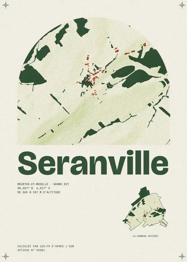 Affiche de Seranville, calculée par 123-fr d'après l'IGN