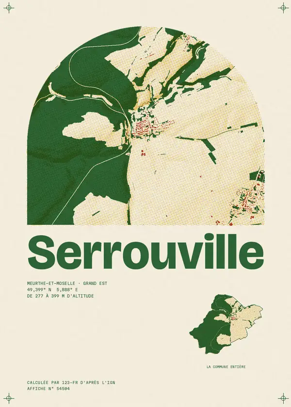 Affiche de Serrouville, calculée par 123-fr d'après l'IGN