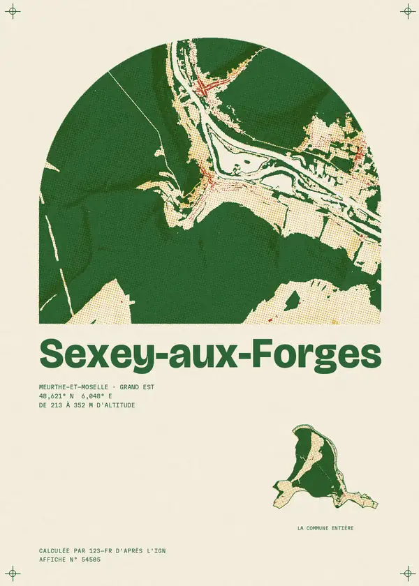 Affiche de Sexey-aux-Forges, calculée par 123-fr d'après l'IGN