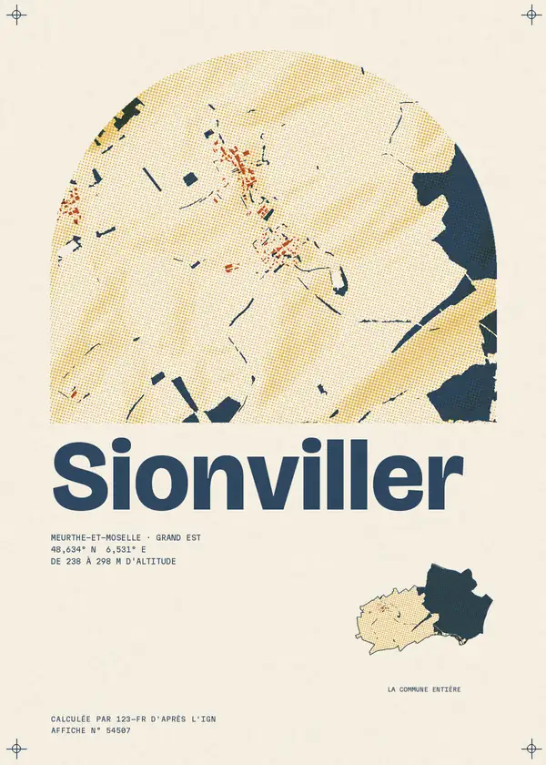 Affiche de Sionviller, calculée par 123-fr d'après l'IGN
