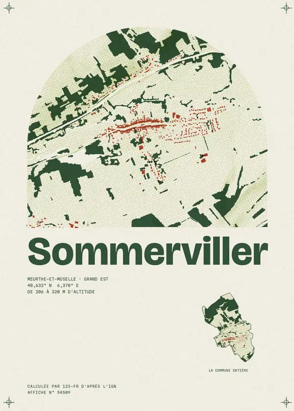 Affiche de Sommerviller, calculée par 123-fr d'après l'IGN