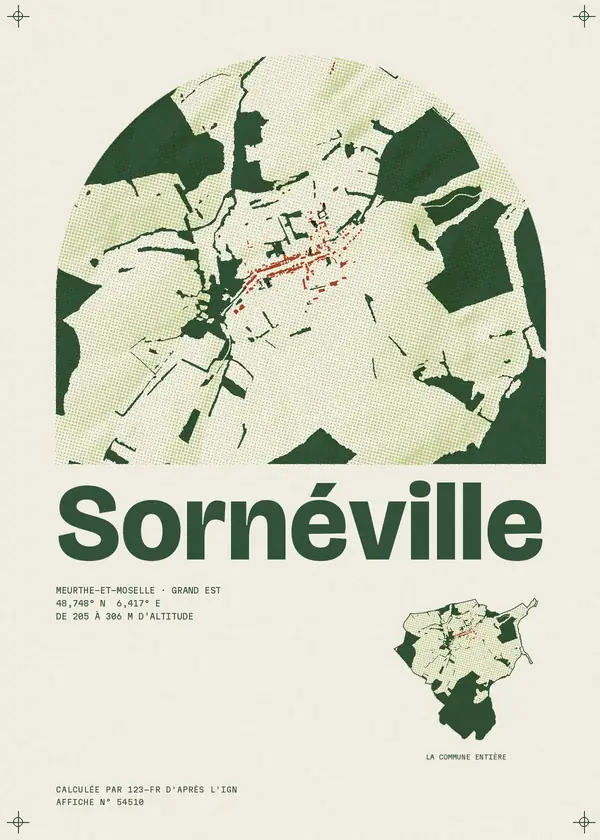 Affiche de Sornéville, calculée par 123-fr d'après l'IGN