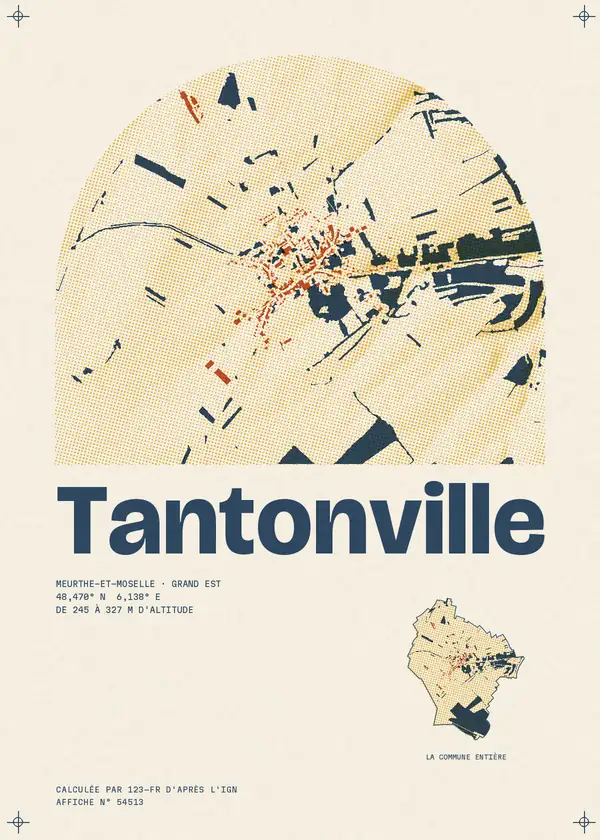 Affiche de Tantonville, calculée par 123-fr d'après l'IGN
