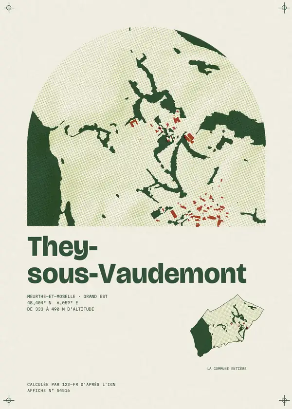 Affiche de They-sous-Vaudemont, calculée par 123-fr d'après l'IGN