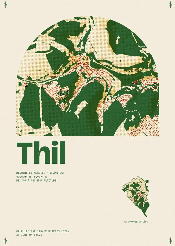 Affiche de Thil, calculée par 123-fr d'après l'IGN