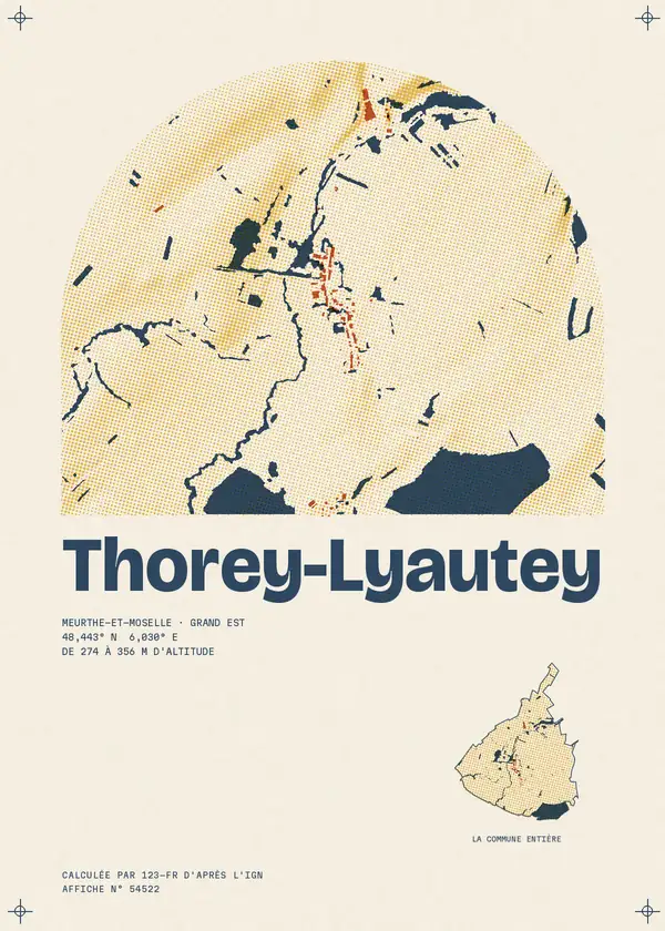 Affiche de Thorey-Lyautey, calculée par 123-fr d'après l'IGN