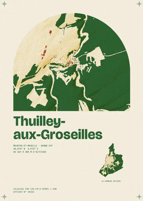 Affiche de Thuilley-aux-Groseilles, calculée par 123-fr d'après l'IGN