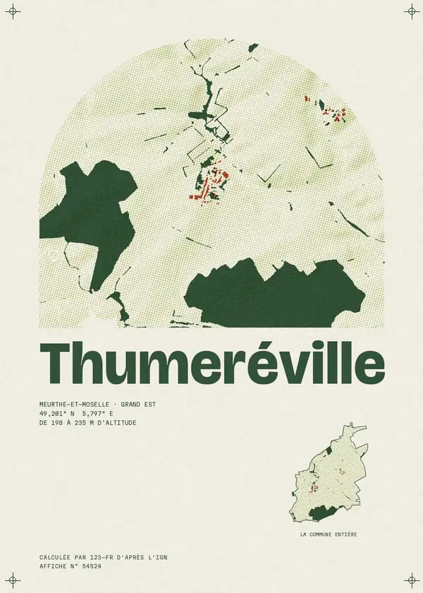 Affiche de Thumeréville, calculée par 123-fr d'après l'IGN