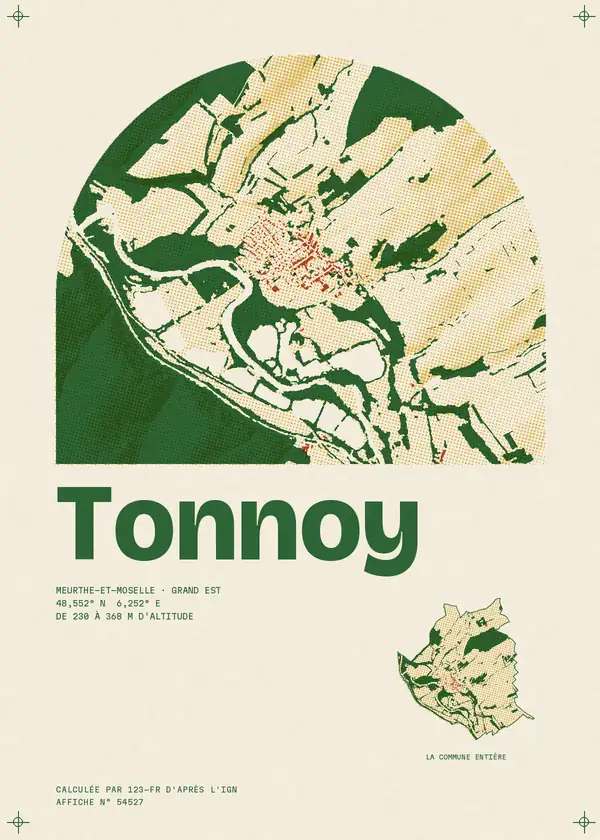 Affiche de Tonnoy, calculée par 123-fr d'après l'IGN