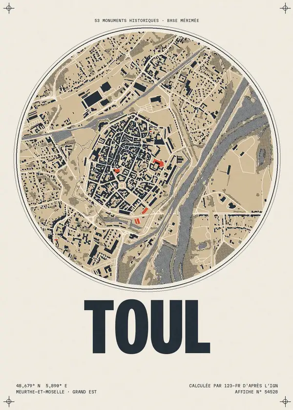 Affiche de Toul, calculée par 123-fr d'après l'IGN