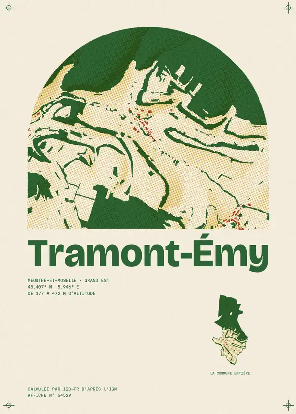 Affiche de Tramont-Émy, calculée par 123-fr d'après l'IGN