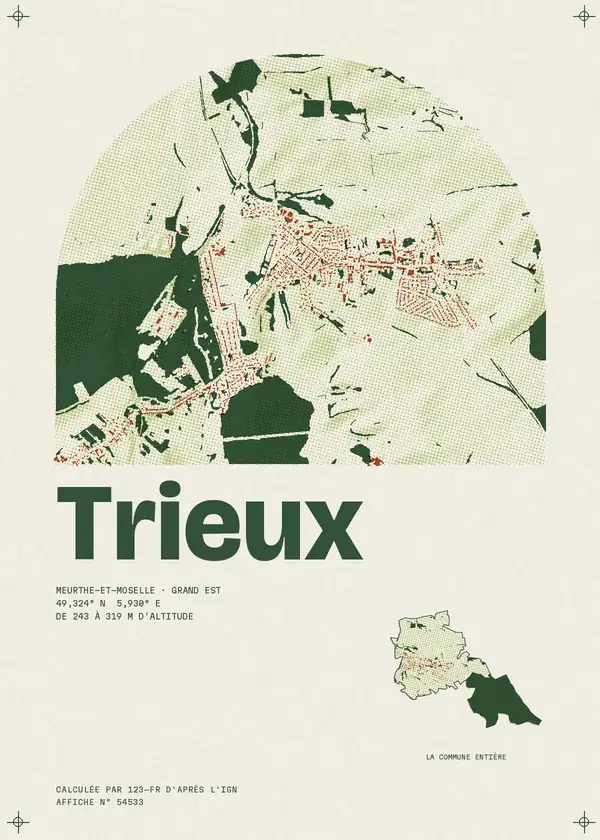 Affiche de Trieux, calculée par 123-fr d'après l'IGN