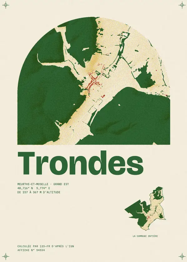 Affiche de Trondes, calculée par 123-fr d'après l'IGN