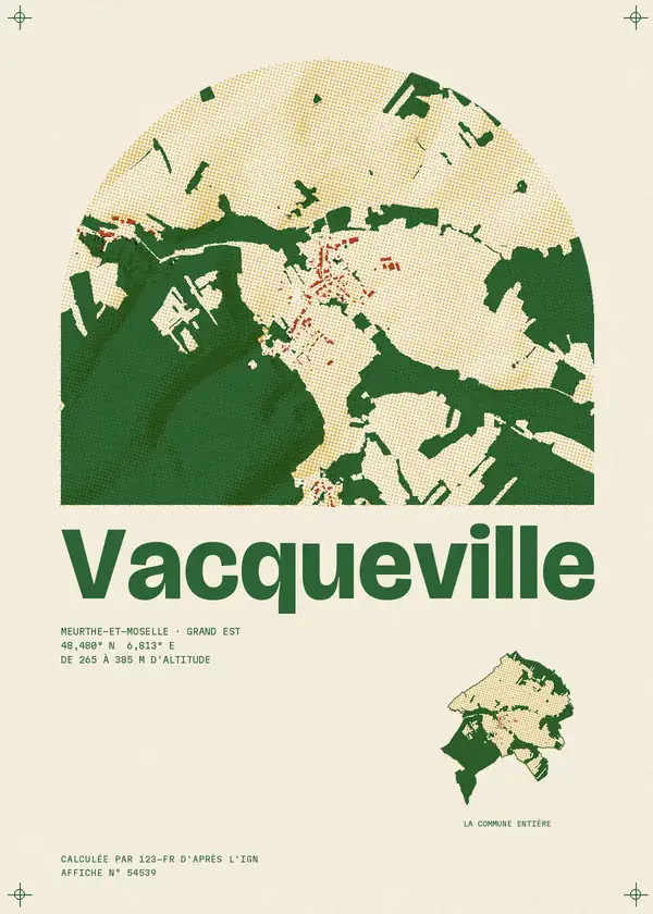 Affiche de Vacqueville, calculée par 123-fr d'après l'IGN
