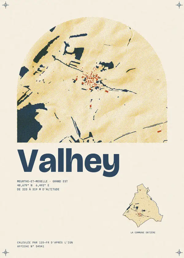 Affiche de Valhey, calculée par 123-fr d'après l'IGN