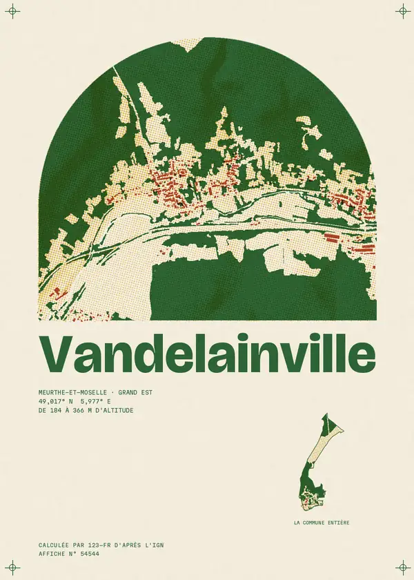 Affiche de Vandelainville, calculée par 123-fr d'après l'IGN