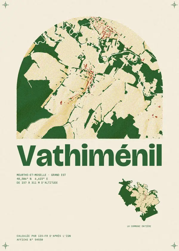 Affiche de Vathiménil, calculée par 123-fr d'après l'IGN