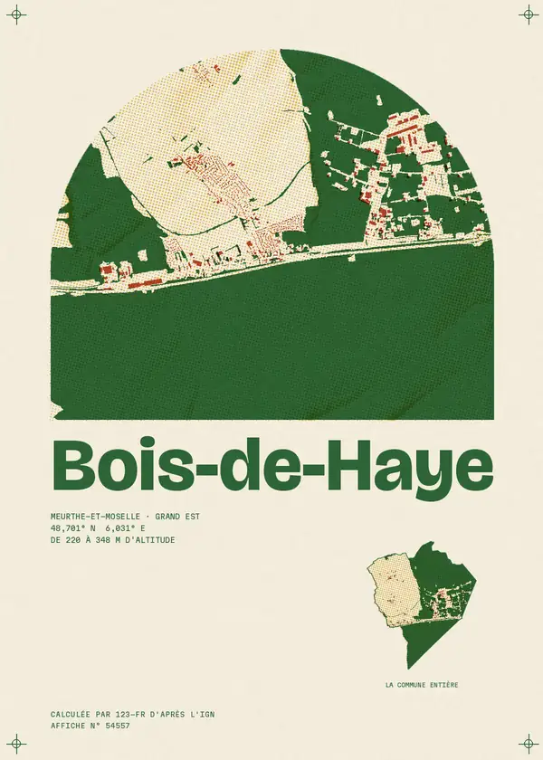 Affiche de Bois-de-Haye, calculée par 123-fr d'après l'IGN