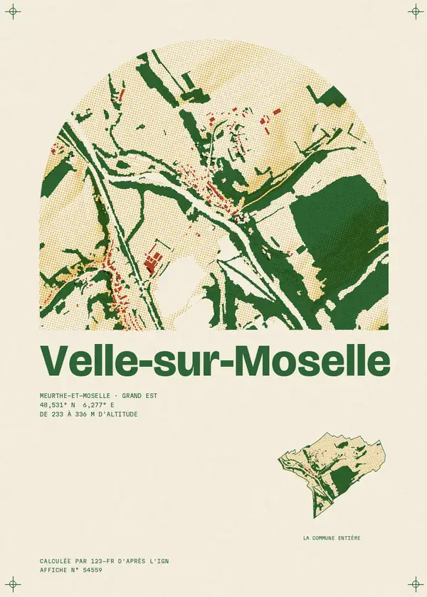 Affiche de Velle-sur-Moselle, calculée par 123-fr d'après l'IGN