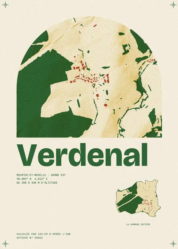 Affiche de Verdenal, calculée par 123-fr d'après l'IGN