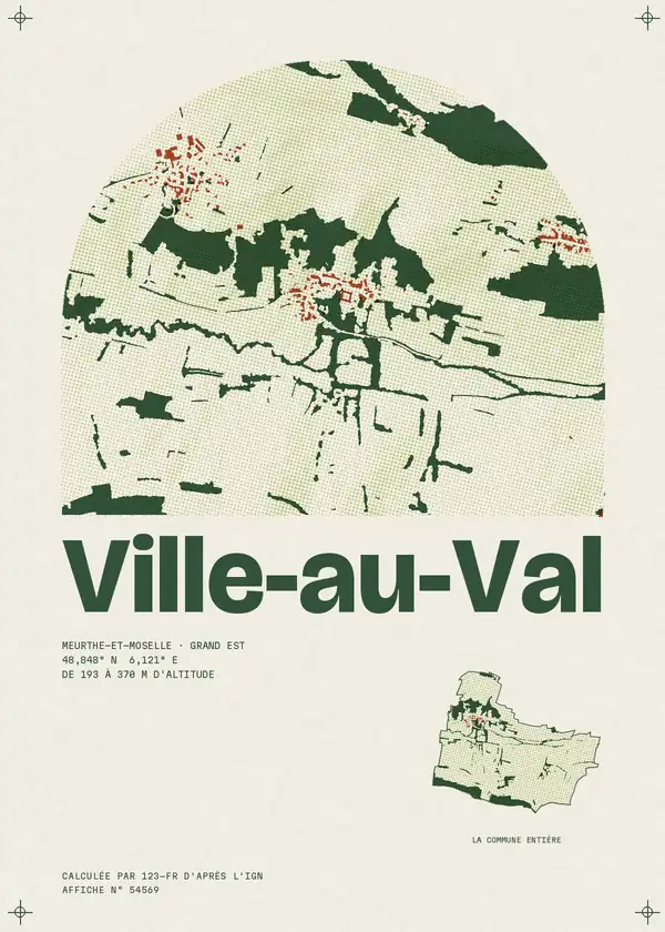 Affiche de Ville-au-Val, calculée par 123-fr d'après l'IGN