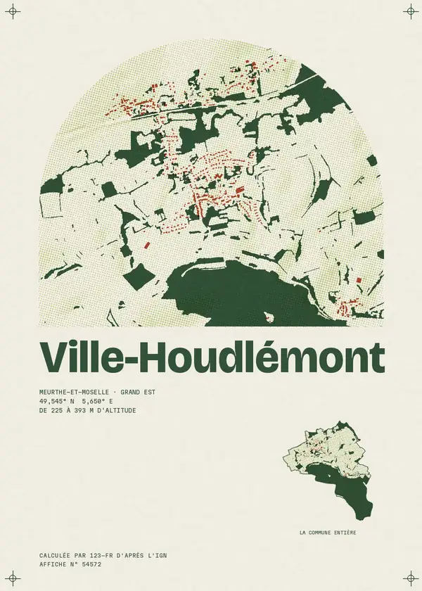 Affiche de Ville-Houdlémont, calculée par 123-fr d'après l'IGN