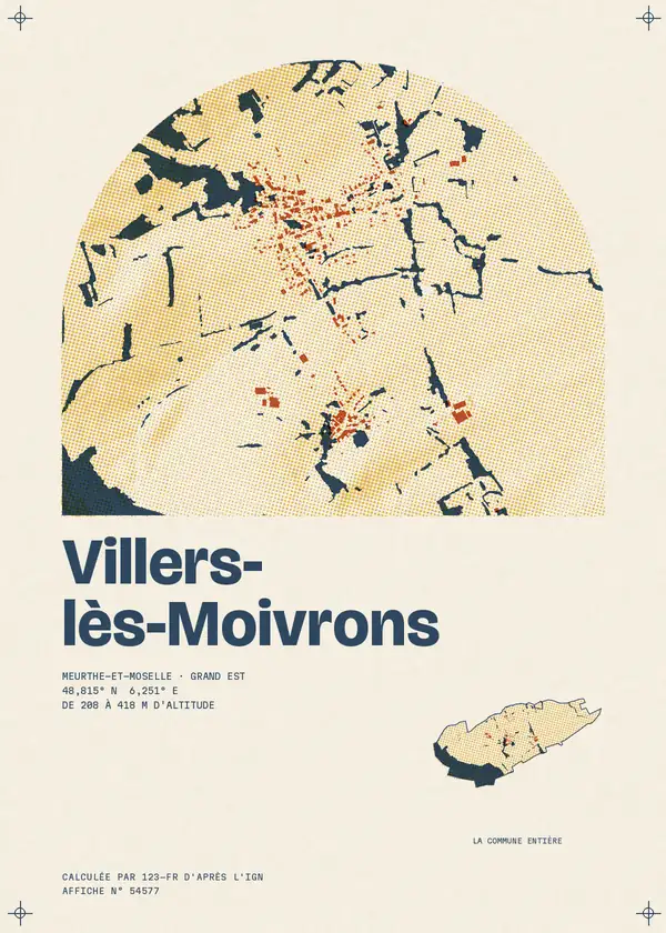 Affiche de Villers-lès-Moivrons, calculée par 123-fr d'après l'IGN