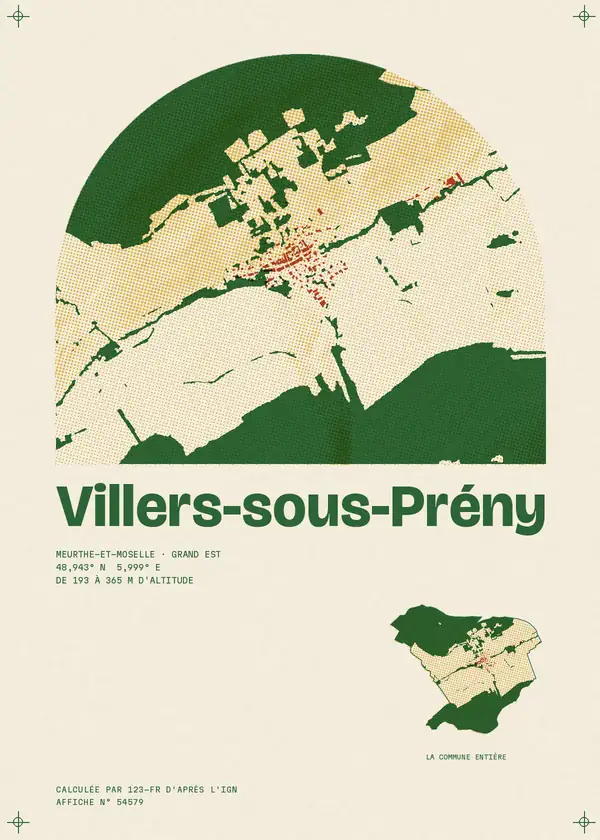 Affiche de Villers-sous-Prény, calculée par 123-fr d'après l'IGN