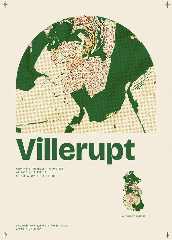 Affiche de Villerupt, calculée par 123-fr d'après l'IGN