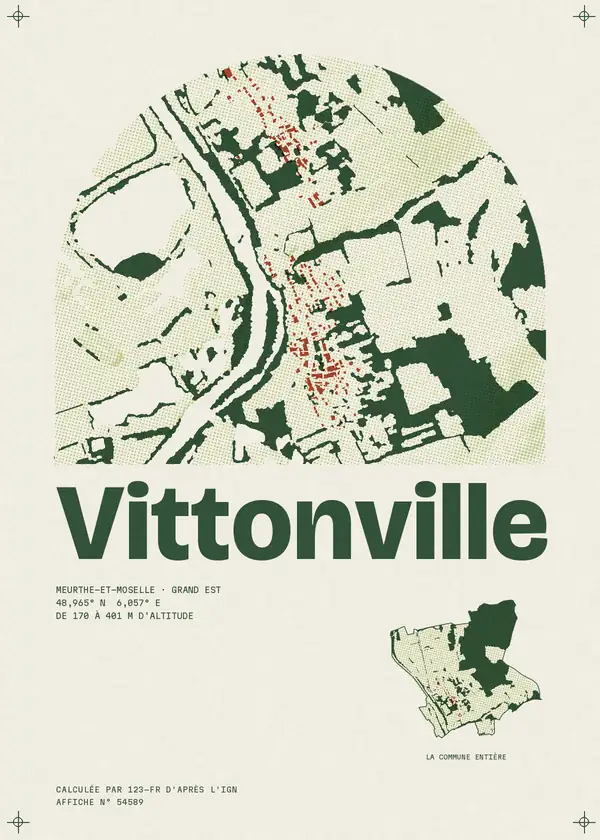 Affiche de Vittonville, calculée par 123-fr d'après l'IGN
