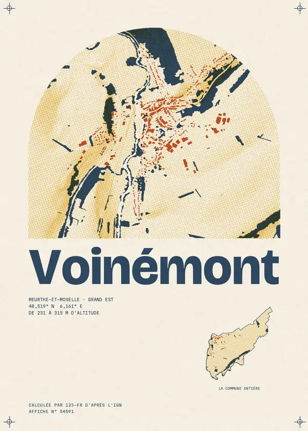 Affiche de Voinémont, calculée par 123-fr d'après l'IGN