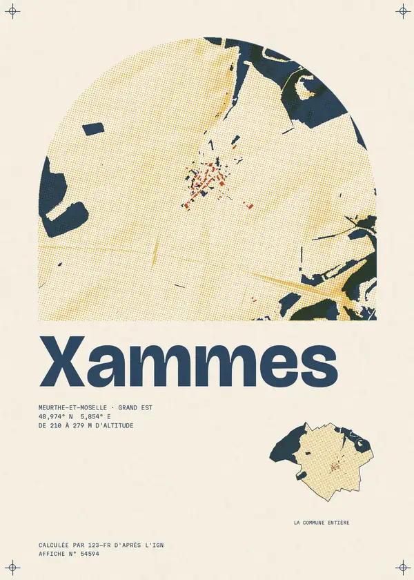 Affiche de Xammes, calculée par 123-fr d'après l'IGN