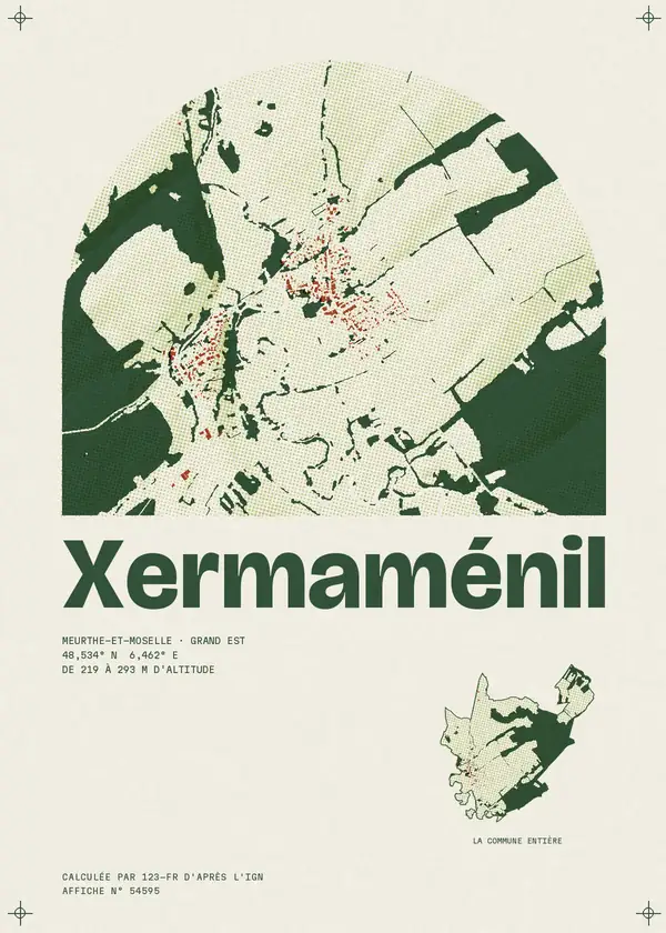 Affiche de Xermaménil, calculée par 123-fr d'après l'IGN