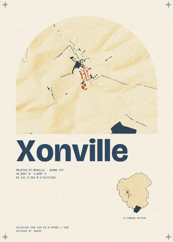 Affiche de Xonville, calculée par 123-fr d'après l'IGN