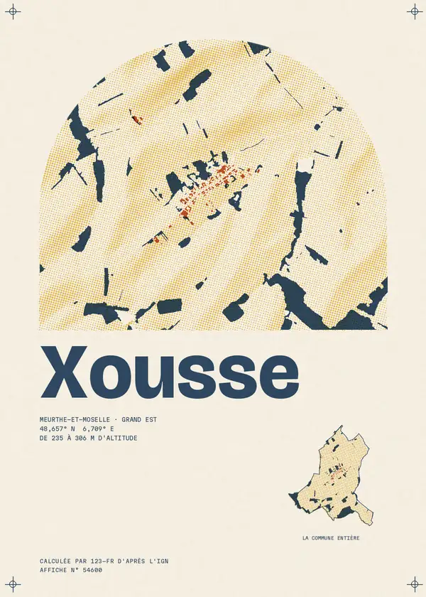 Affiche de Xousse, calculée par 123-fr d'après l'IGN