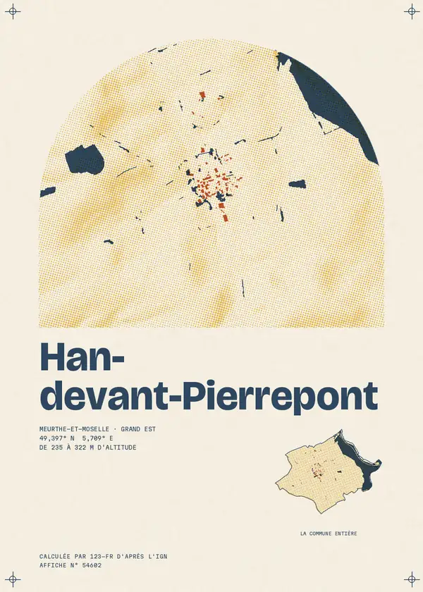 Affiche de Han-devant-Pierrepont, calculée par 123-fr d'après l'IGN
