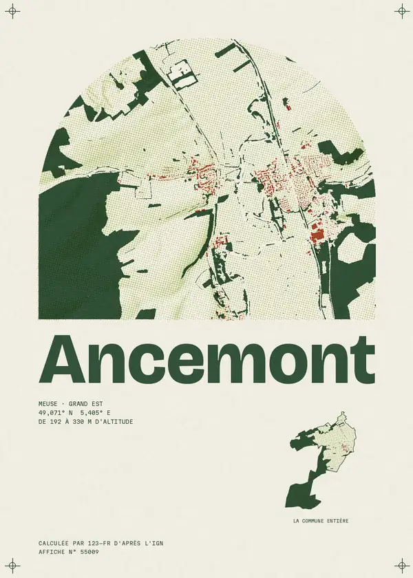 Affiche de Ancemont, calculée par 123-fr d'après l'IGN