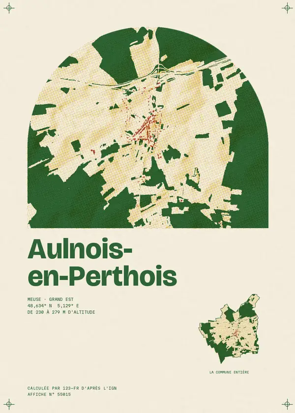 Affiche de Aulnois-en-Perthois, calculée par 123-fr d'après l'IGN