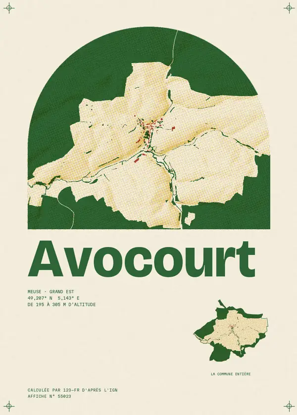 Affiche de Avocourt, calculée par 123-fr d'après l'IGN
