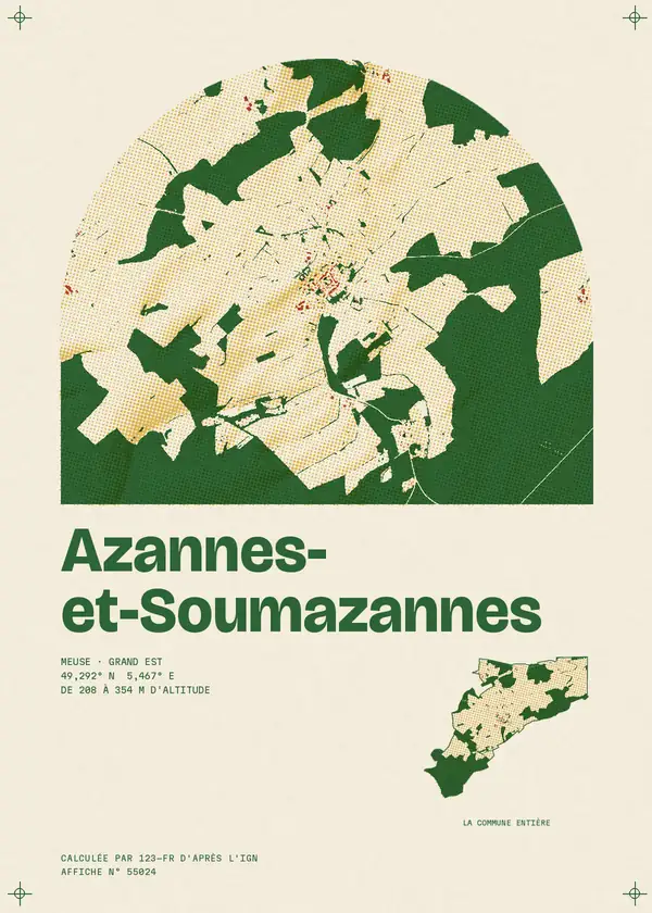 Affiche de Azannes-et-Soumazannes, calculée par 123-fr d'après l'IGN