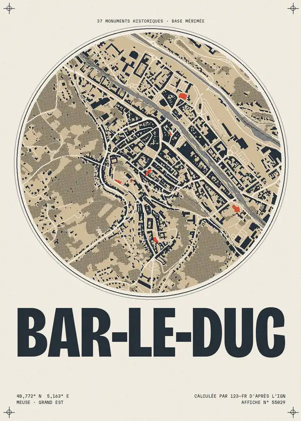 Affiche de Bar-le-Duc, calculée par 123-fr d'après l'IGN