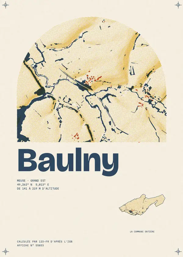 Affiche de Baulny, calculée par 123-fr d'après l'IGN