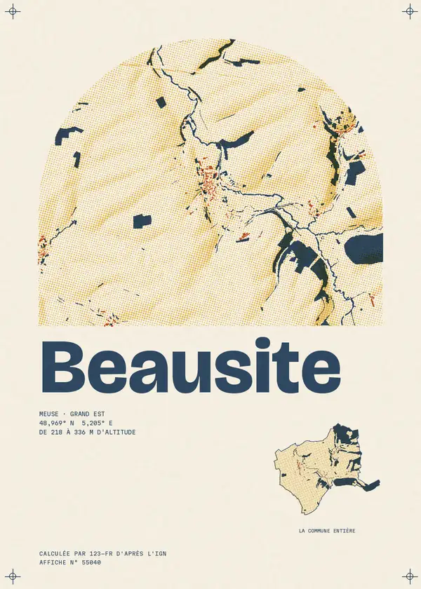 Affiche de Beausite, calculée par 123-fr d'après l'IGN