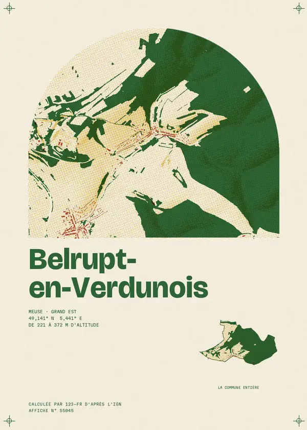 Affiche de Belrupt-en-Verdunois, calculée par 123-fr d'après l'IGN