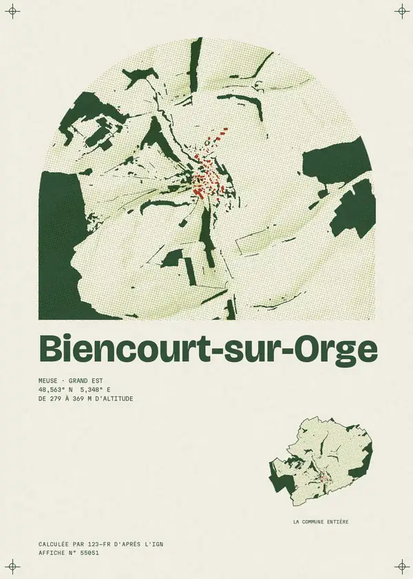 Affiche de Biencourt-sur-Orge, calculée par 123-fr d'après l'IGN
