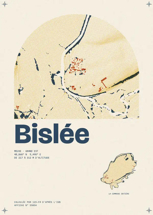 Affiche de Bislée, calculée par 123-fr d'après l'IGN