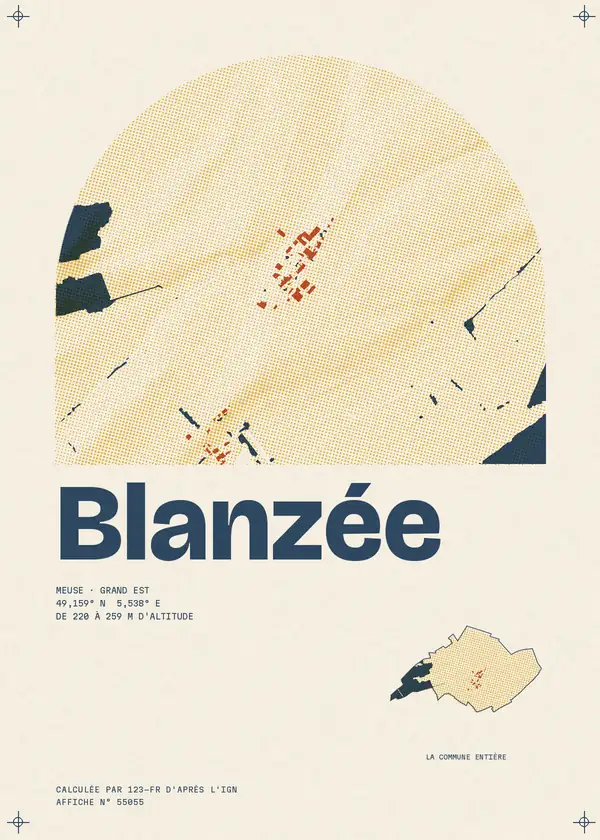 Affiche de Blanzée, calculée par 123-fr d'après l'IGN
